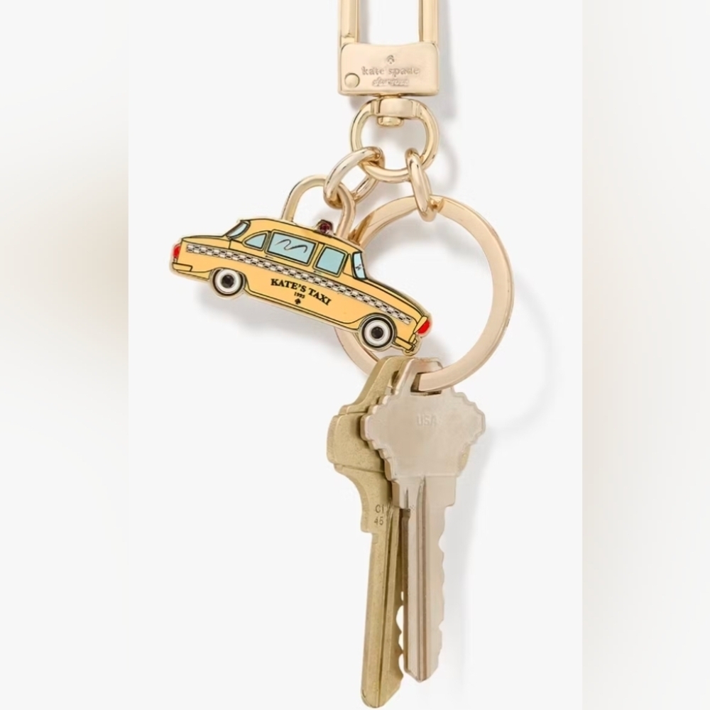 Kate Spade NYC Big Apple Yellow Taxi Bag Charm Keyfob NWT - Picture 2 of 4